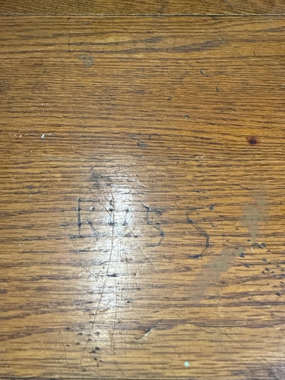 Antique Solid Oak 1920s School House Table - 5