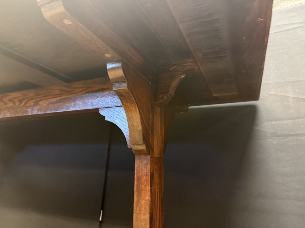 Antique Rolling Library Dining Room Table - 5