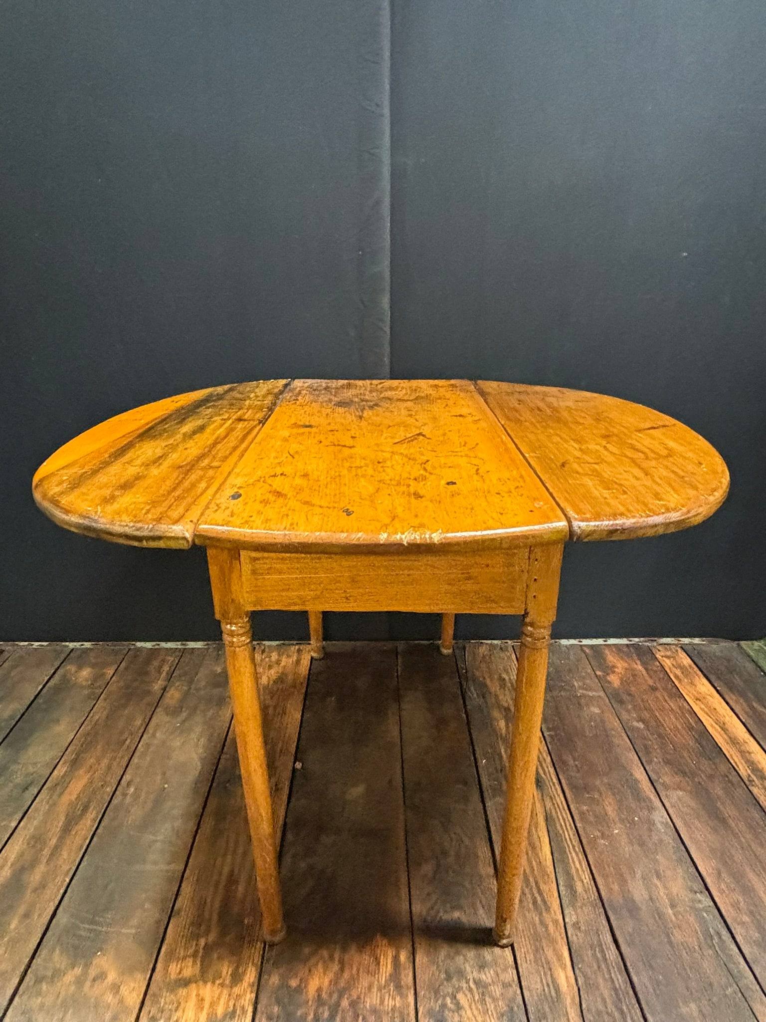 Antique 19th Century Primitive Pine Flip Top Table - 2
