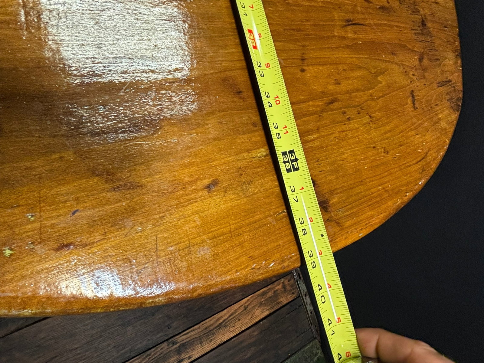 Antique 19th Century Primitive Pine Flip Top Table - 5