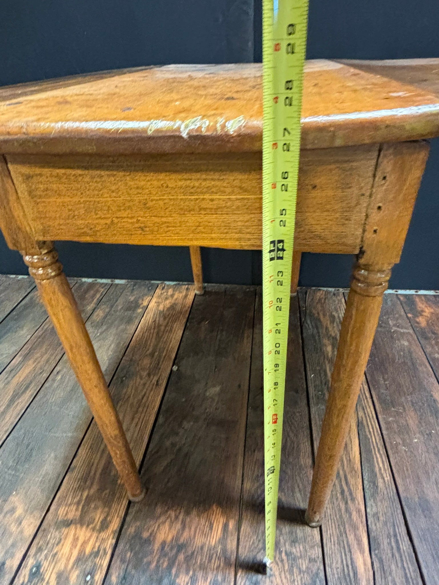 Antique 19th Century Primitive Pine Flip Top Table - 6