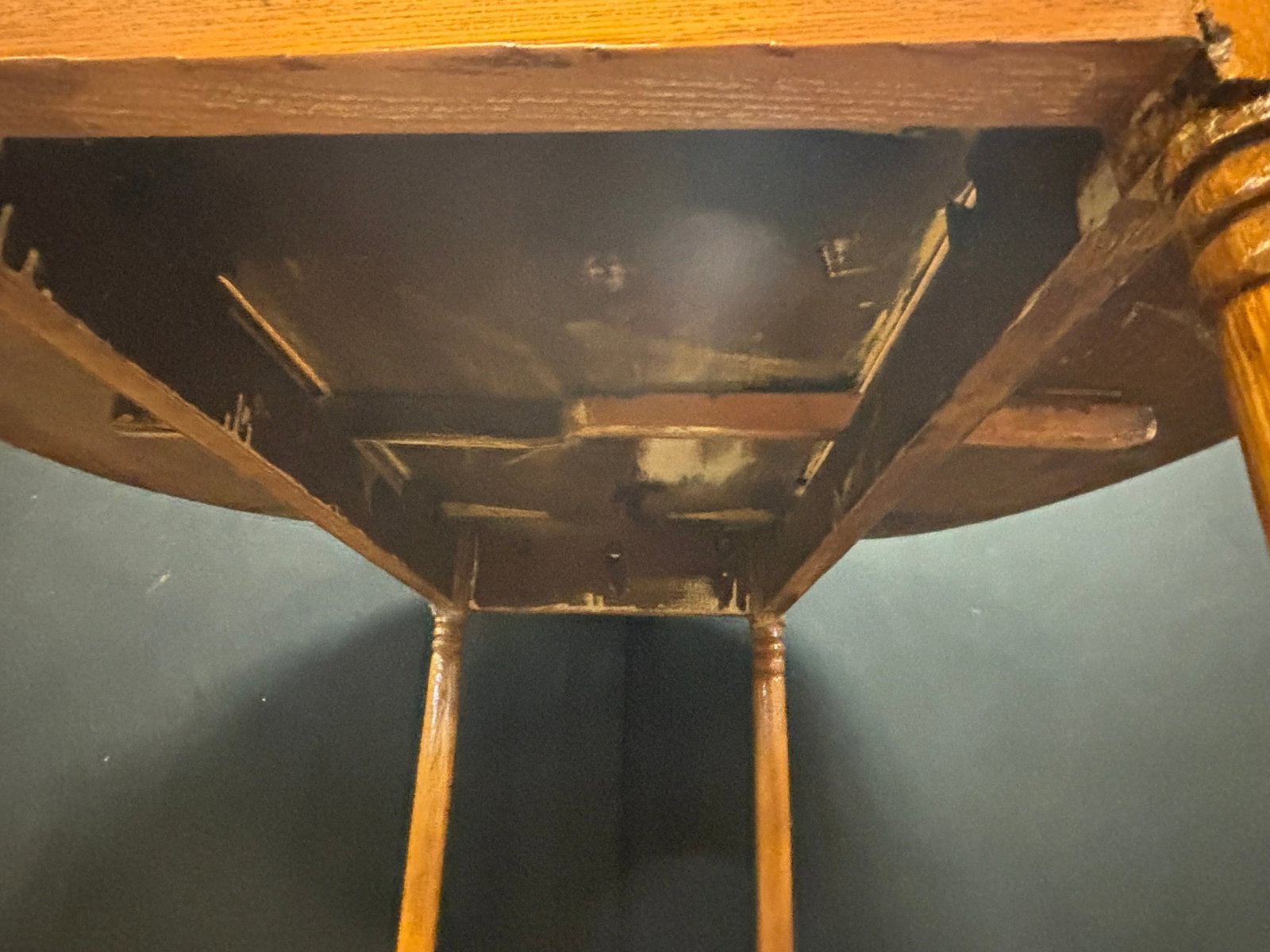 Antique 19th Century Primitive Pine Flip Top Table - 8