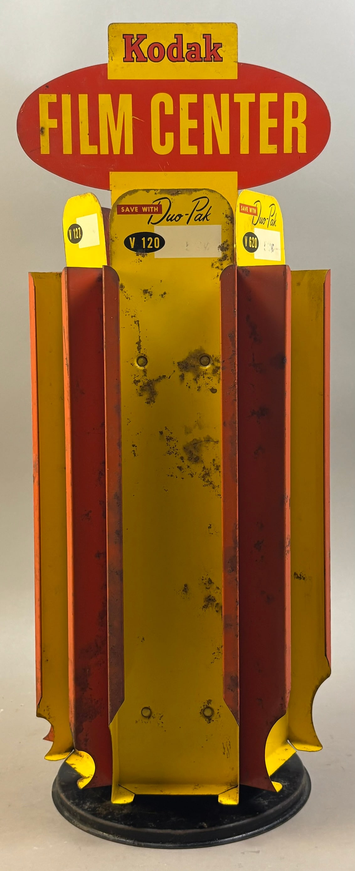 Kodak Film Center Metal Store Display Rotating Bin: 21 inches tall
