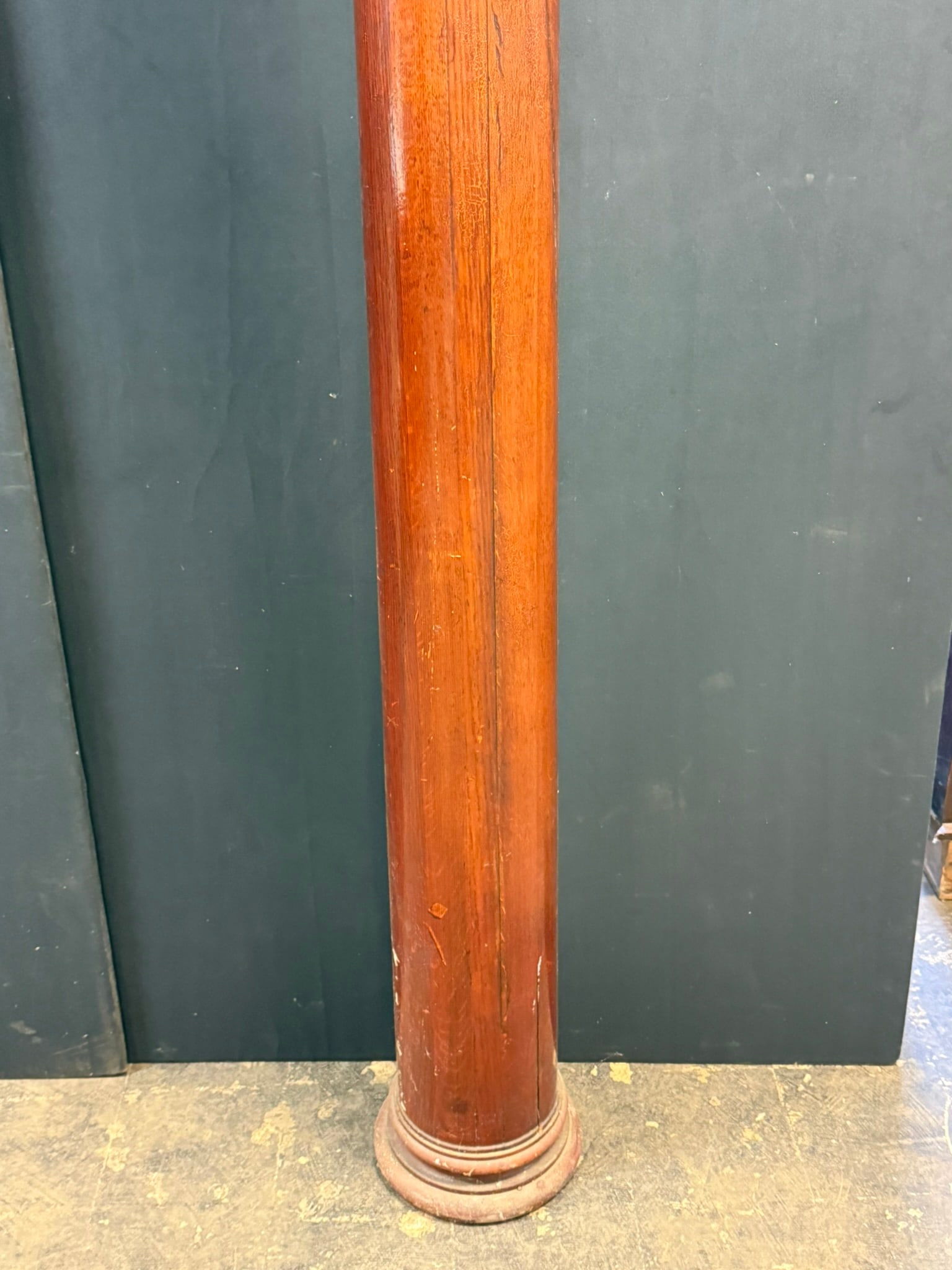 Antique Solid Oak 6 Foot Tall Ornate Pillar Post - 2
