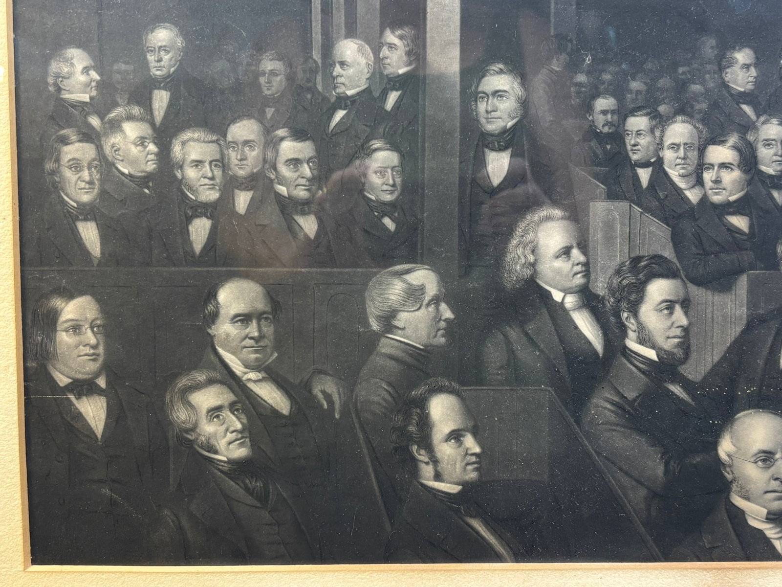 Antique Distinguished Americans Oak Framed Lithograph - 3