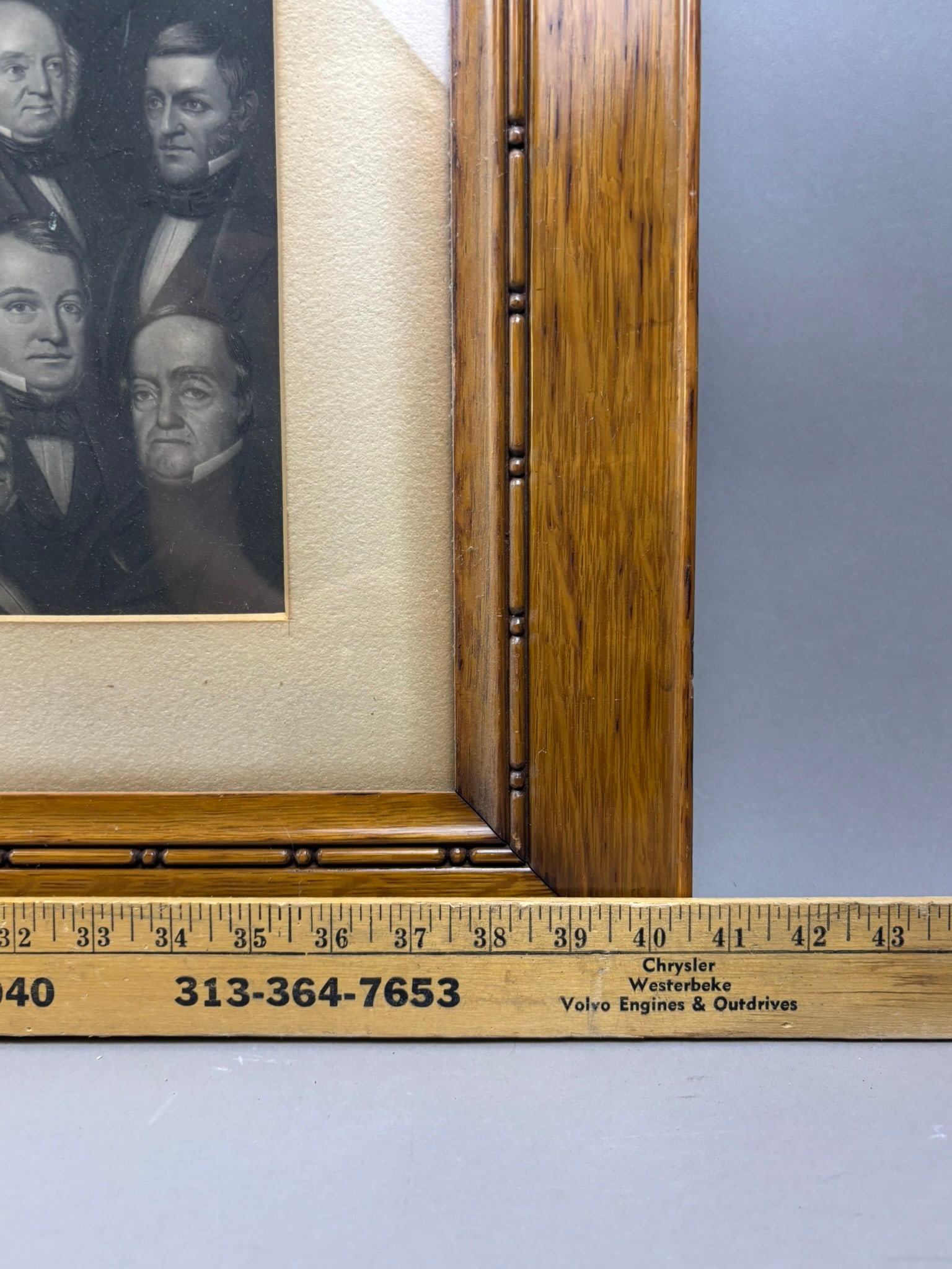Antique Distinguished Americans Oak Framed Lithograph - 7