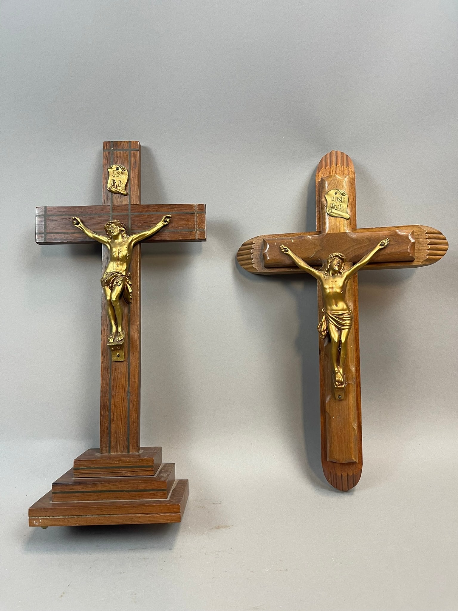 Antique Pair Religious Crosses Ste Anne De Beaupre Sir: See all photos