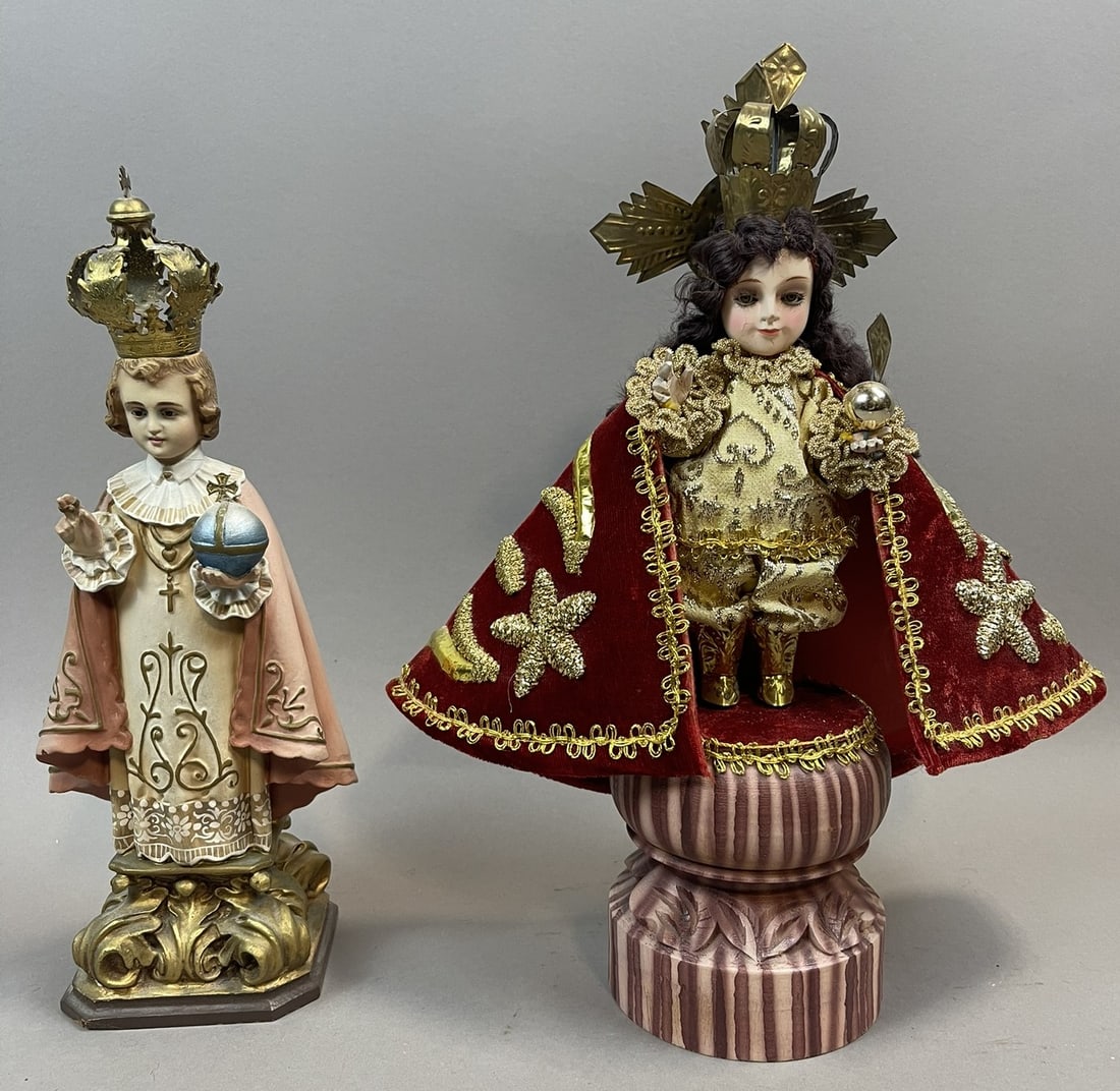 Pair Saint Nino & Infant of Prague Religious Statues: See all photos