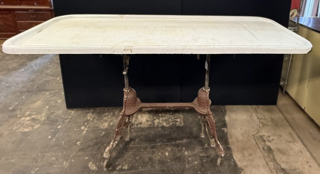 Antique Early 1900s Fancy Cast Iron Embalming Autopsy Table (1 of 11)