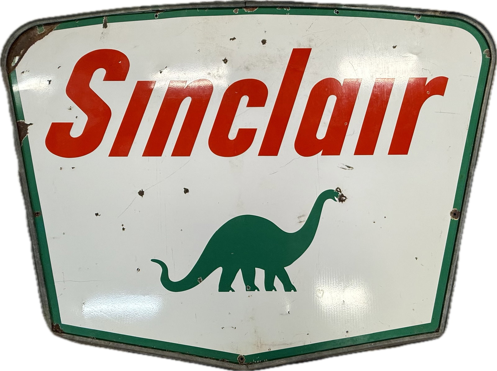 Sinclair Gas Station 7'x5' DSP Porcelain Sign w/ Frame (1 of 14)