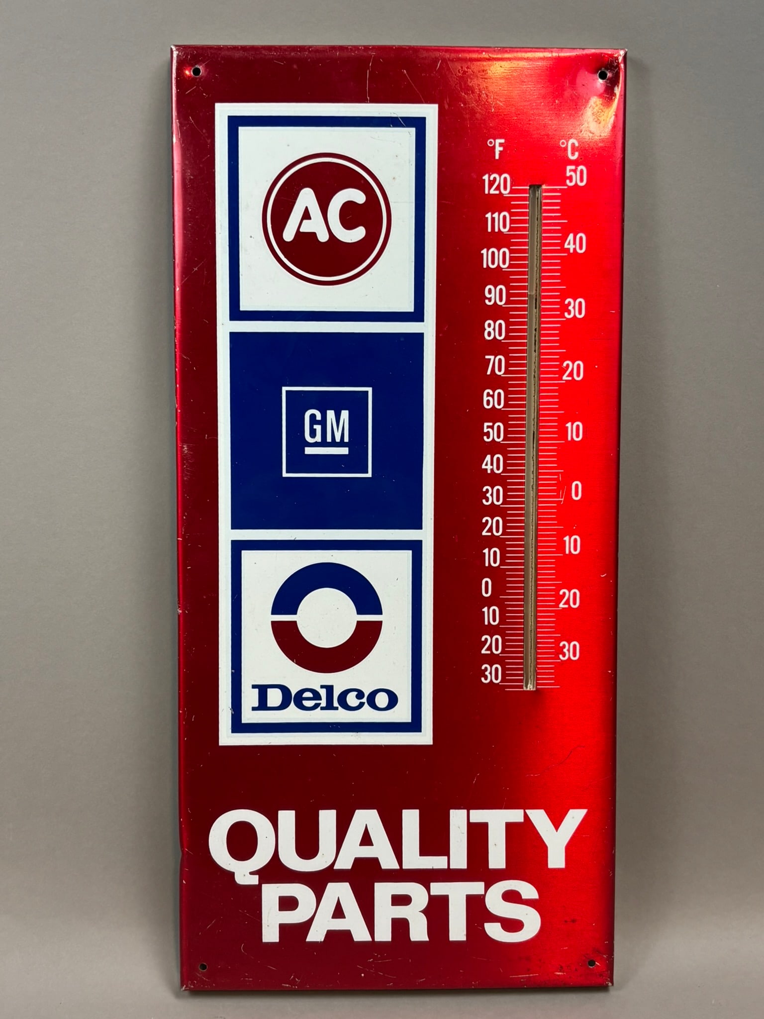 AC DELCO GM General Motors Quality Parts Thermometer: 9"x19" - works