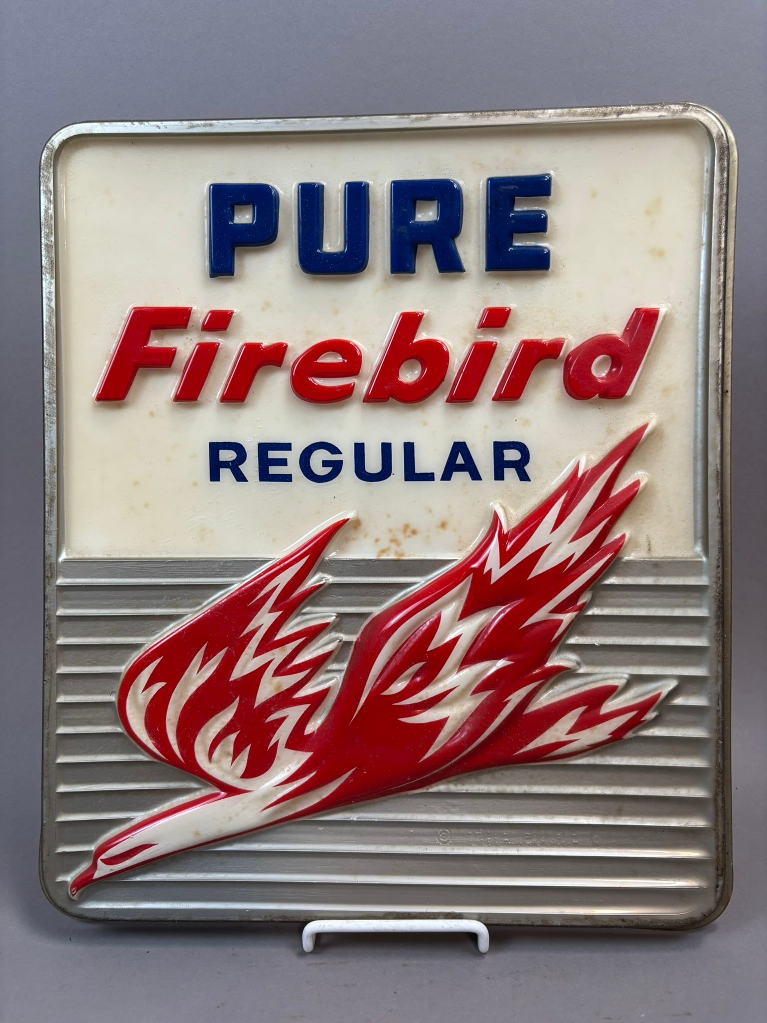 Pure Firebird Regular Emboosed Plastic Advertising Gas Pump Sign: 11.75 x 13.75