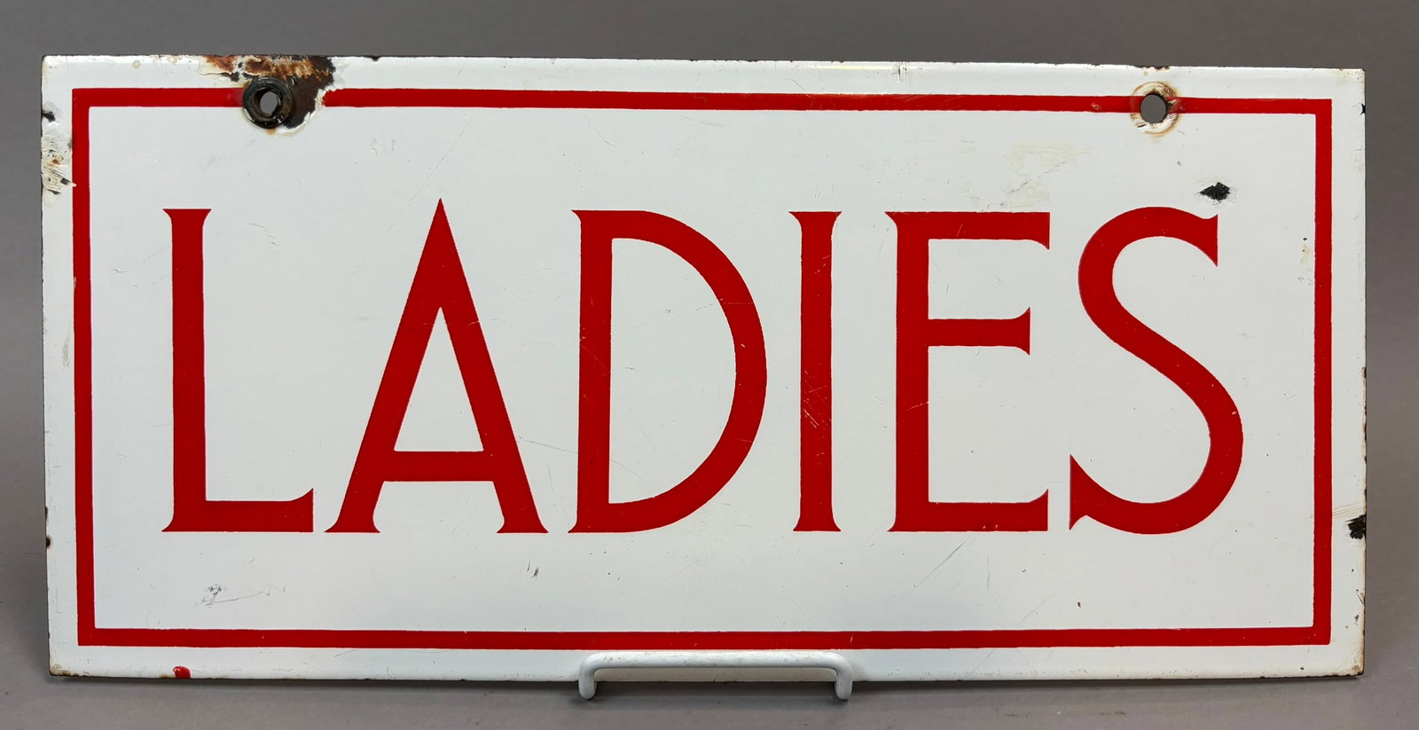LADIES DSP Double Sided Porcelain 15x7 Bathroom Sign: 15" x 7"