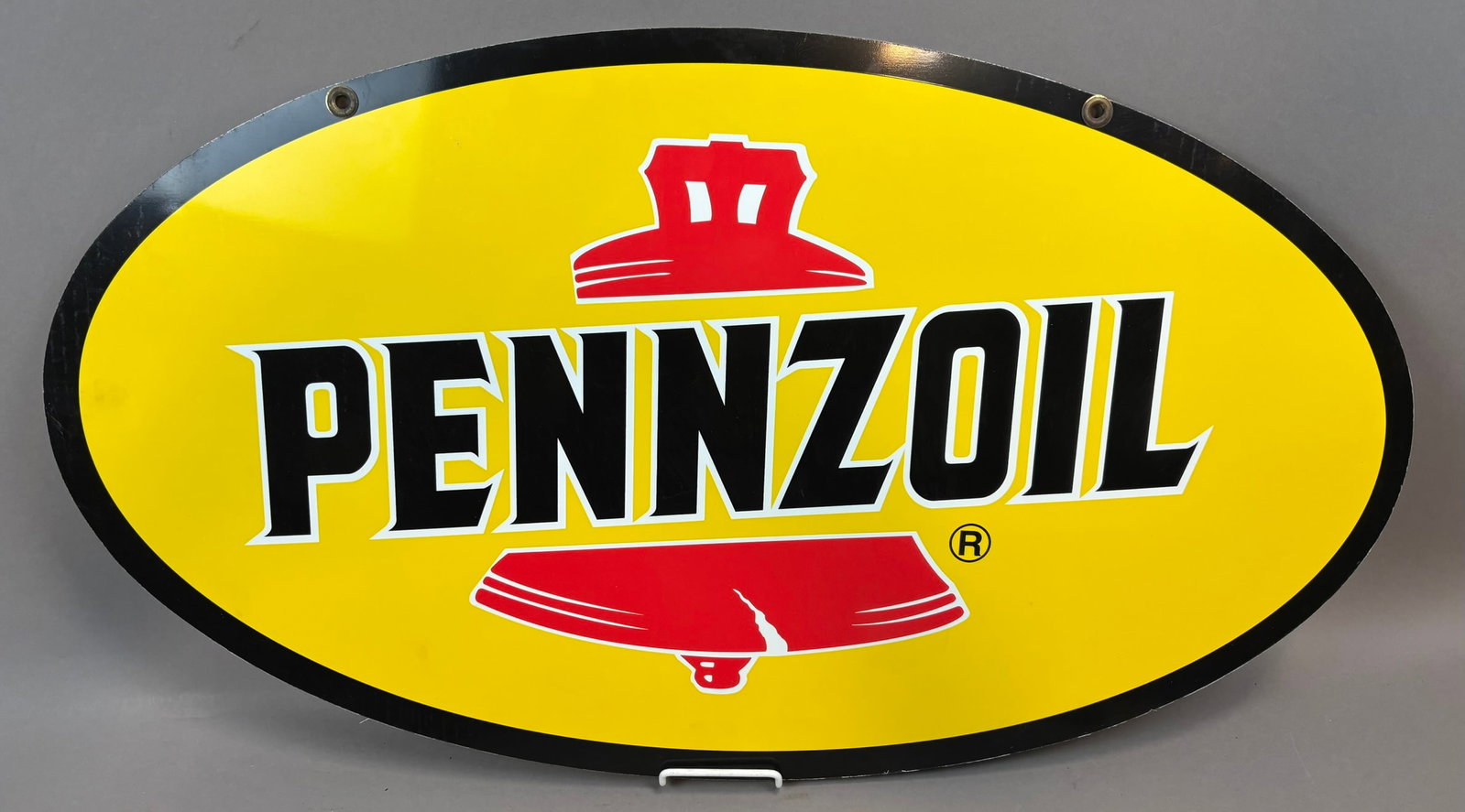 Pennzoil DST Tin Painted Metal Hanging Curbside 80s Sign: 31.5" x 17.75" tall