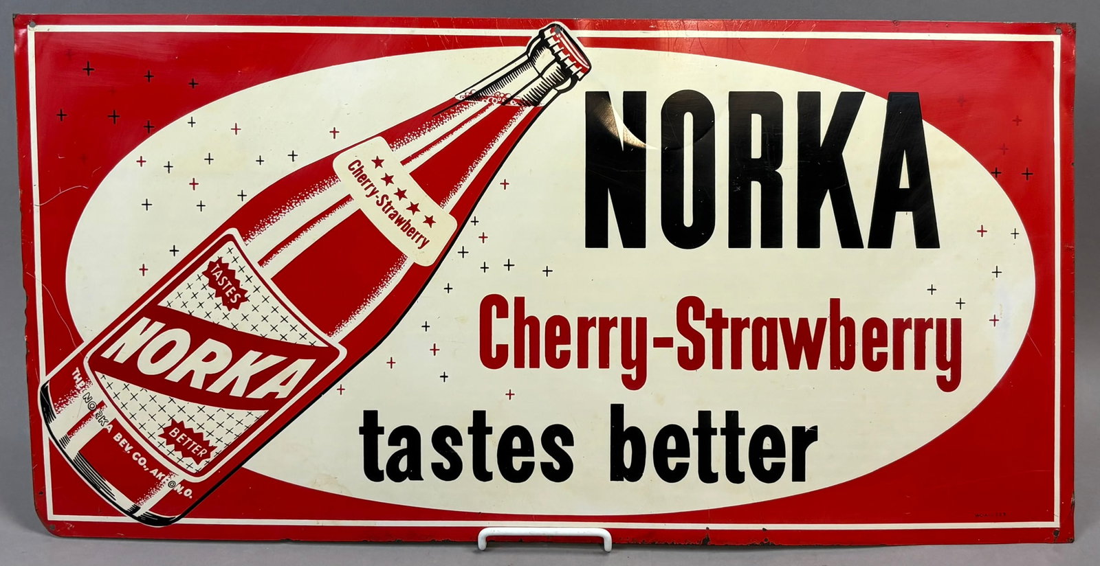 NORKA Cherry Strawberry Taste Better SST Tin Metal Soda Sign (1 of 13)