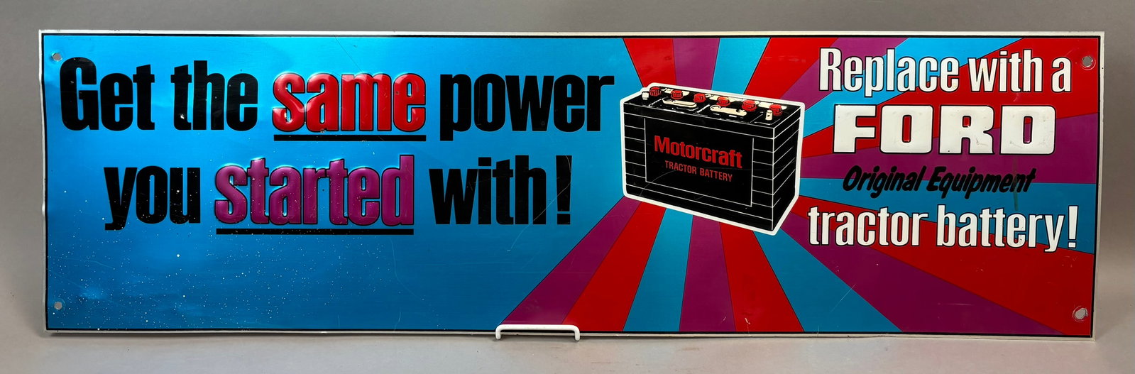 Replace FORD SST Motorcraft Tractor Battery Embosssed Sign: 38x11