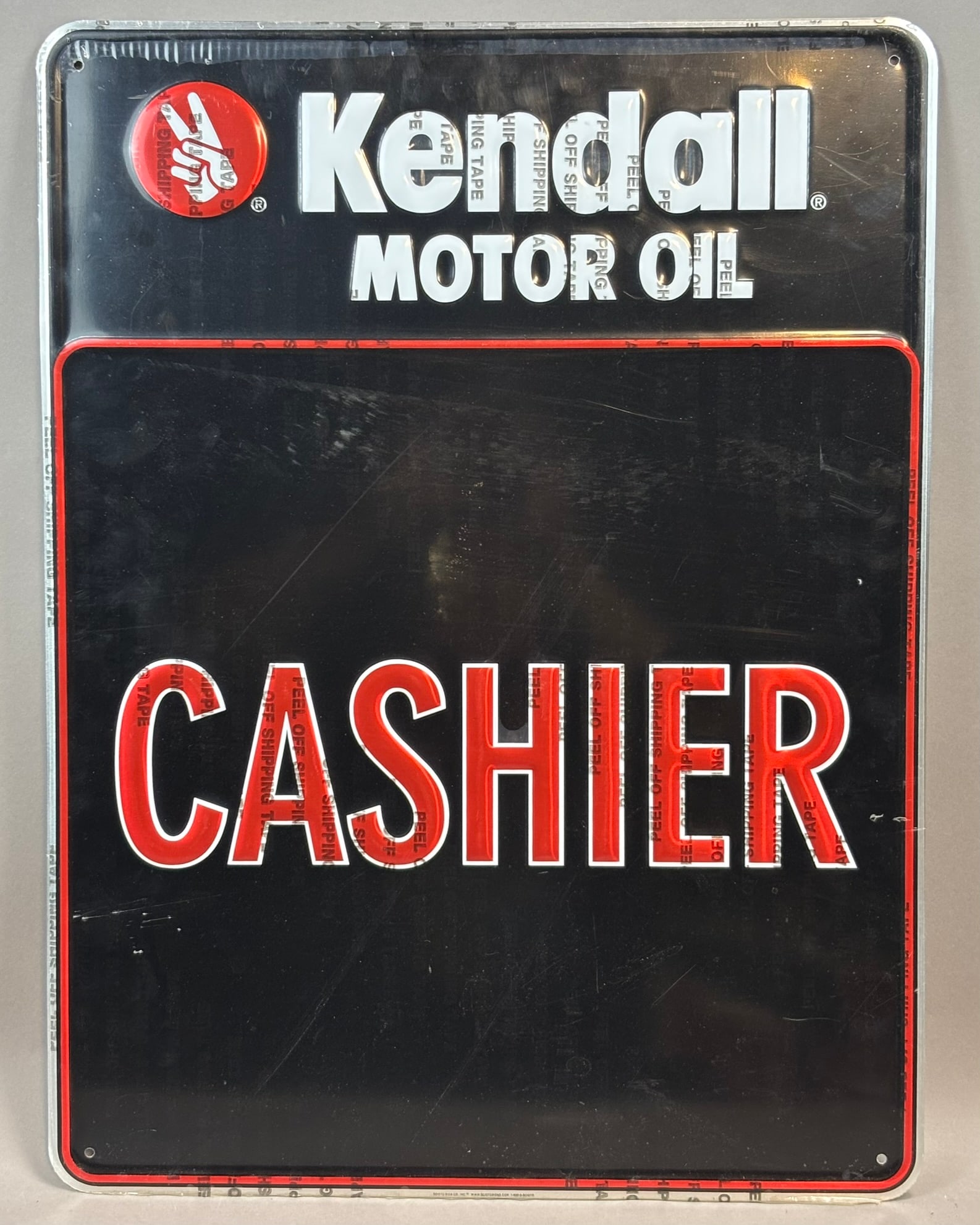 NOS Kendall Motor Oil Cashier SST Tin Embossed Sign (1 of 13)