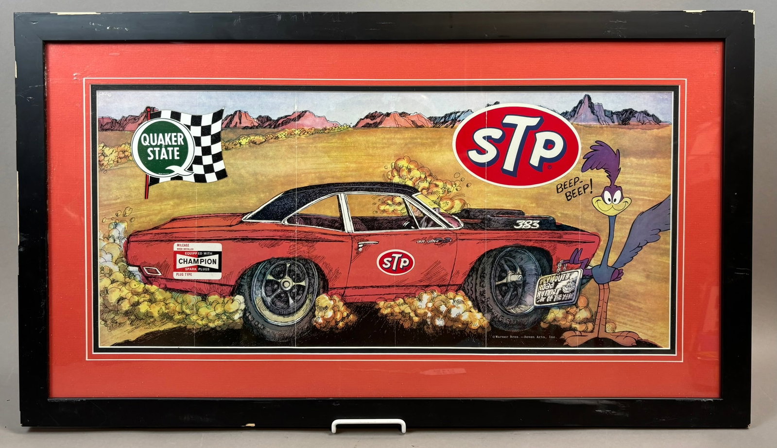 Plymouth Road Runner Car Of The Year Framed STP Sign (1 of 11)