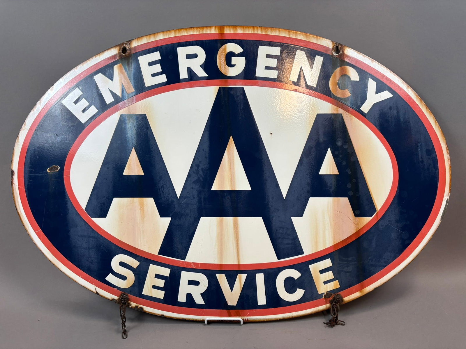 AAA Emergency Service DSP Porcelain Advertising 50s Sign: 36x24