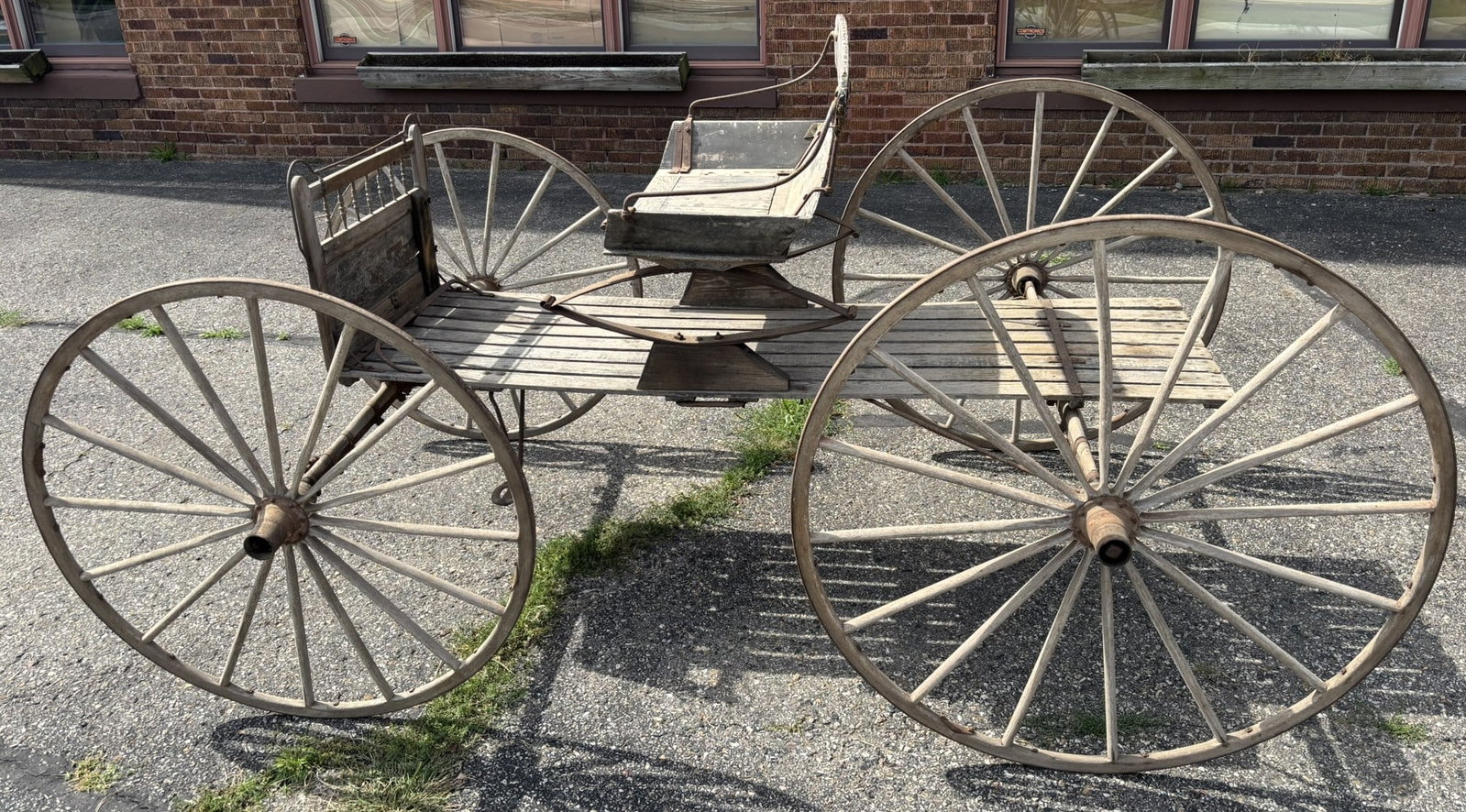 Antique Early 1900s Horse Drawn Wagon Surrey w/ Spring Seat: Measurements in photos!