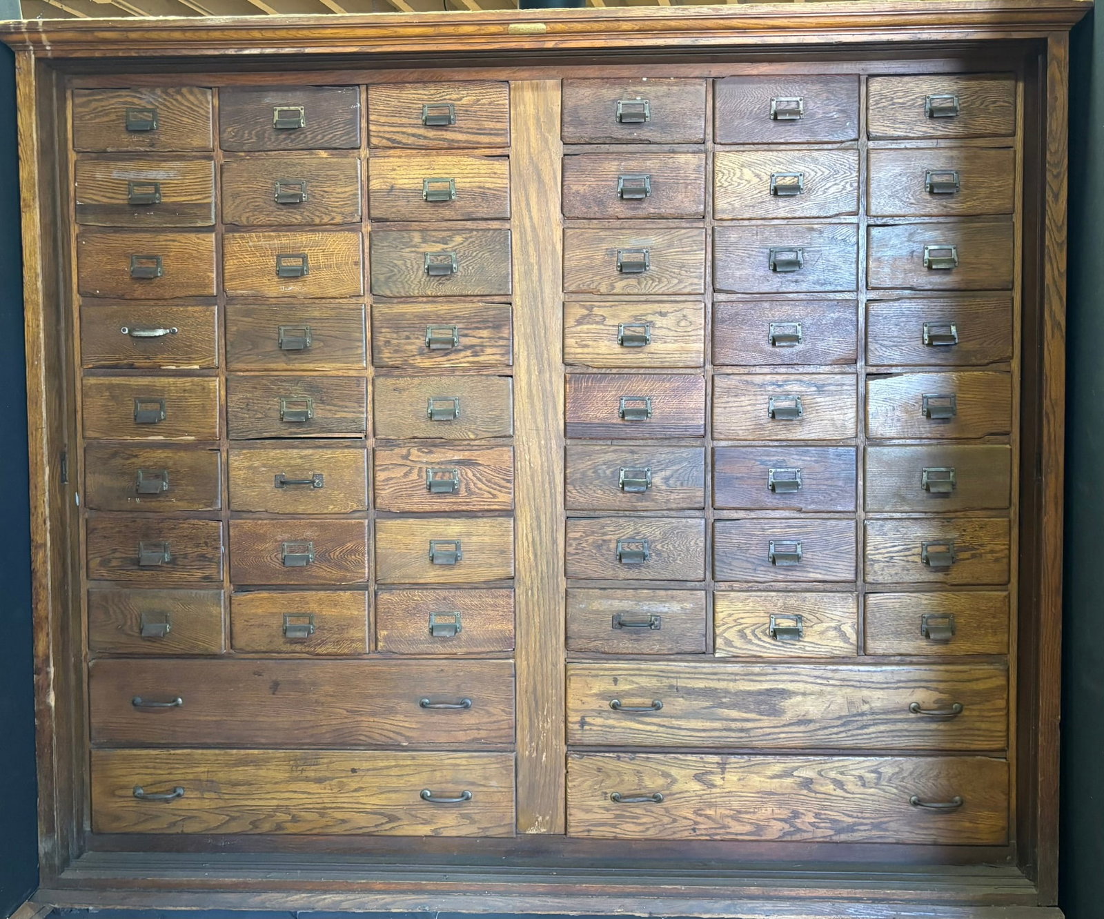 Antique 52 Drawer 6' General Store Wood Drawer Cabinet (1 of 19)