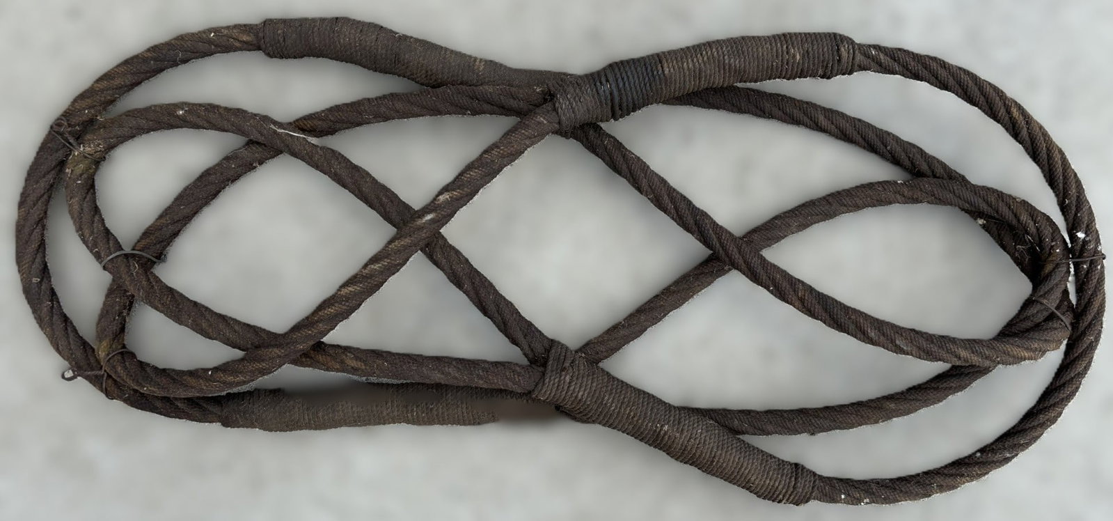 Antique Original Waxed Early Rope Art Store Display 42x19: SEE ALL PHOTOS. Wear as shown.