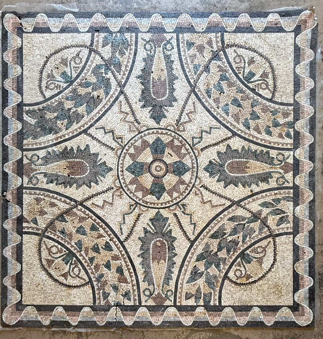 Antique Beautiful Italian Mosiac 59"x59" Floor Tile Insert (1 of 10)