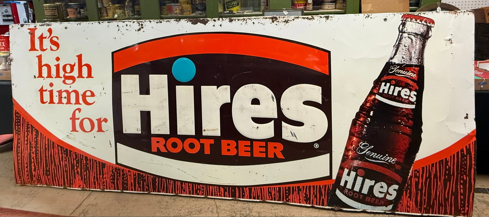 Hires Root Beer Embossed 10'x4' Billboard Soda Pop Sign (1 of 9)