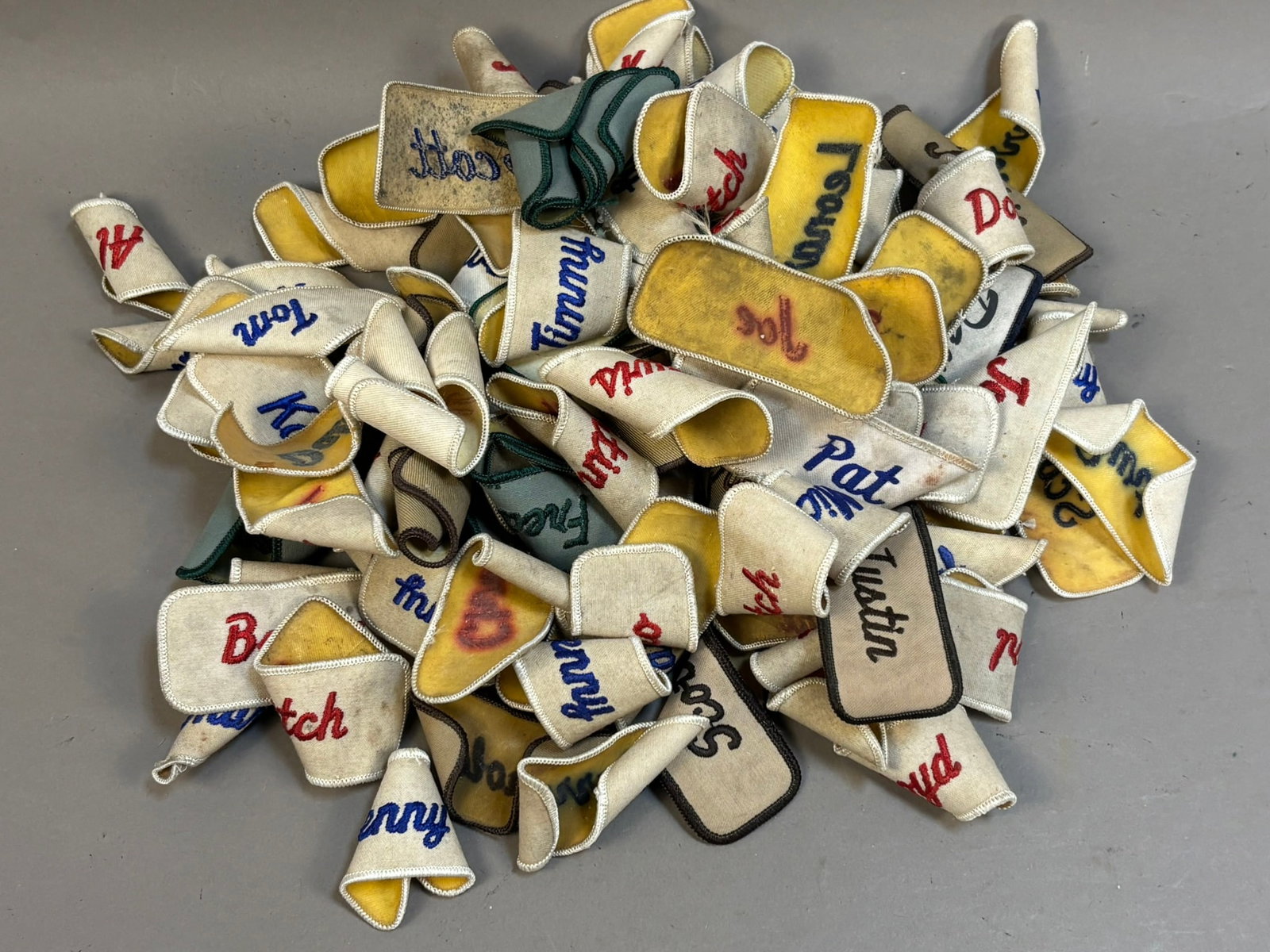 Lot 120 60s 70s Automotive Clothing Name Patches: Patches measure 3.5" x 1.5" roughly PLEASE NOTE WE OFFER IN HOUSE SHIPPING & HAVE BIDDING AVAILABLE ON OUR OWN WEBSITE! If you win on LIVE AUCTIONEERS, please click "SELF ARRANGED SHIPPING" and keep o