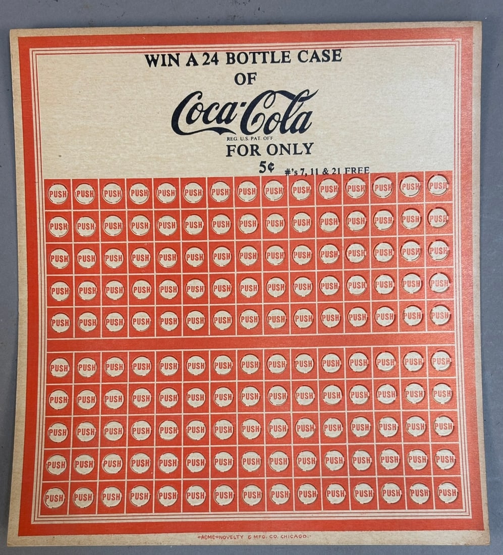 Drink Coca Cola 8x8 Original Push Win Case Game: Measurements in photos PLEASE NOTE WE OFFER IN HOUSE SHIPPING & HAVE BIDDING AVAILABLE ON OUR OWN WEBSITE! If you win on LIVE AUCTIONEERS, please click "SELF ARRANGED SHIPPING" and keep on the lookout