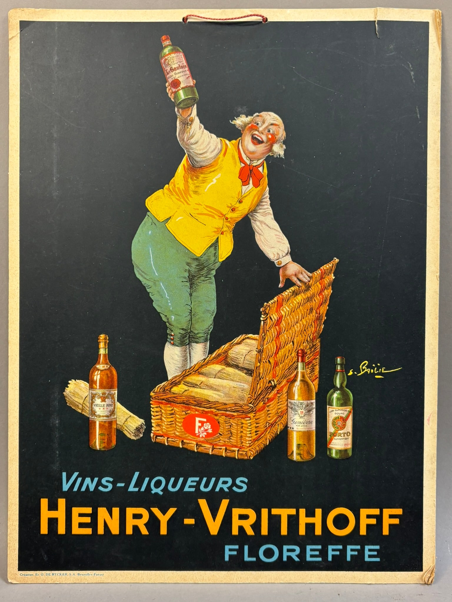 French Wines & Liquors Henry Vrithoff Vintage Sign: Measurements in photos PLEASE NOTE WE OFFER IN HOUSE SHIPPING & HAVE BIDDING AVAILABLE ON OUR OWN WEBSITE! If you win on LIVE AUCTIONEERS, please click "SELF ARRANGED SHIPPING" and keep on the lookout