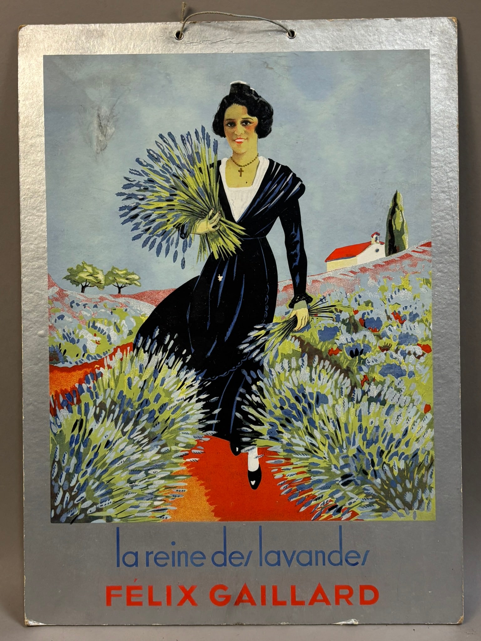 French The Lavendar Queen Felix Gaillard 50s Sign: Measurements in photos PLEASE NOTE WE OFFER IN HOUSE SHIPPING & HAVE BIDDING AVAILABLE ON OUR OWN WEBSITE! If you win on LIVE AUCTIONEERS, please click "SELF ARRANGED SHIPPING" and keep on the lookout