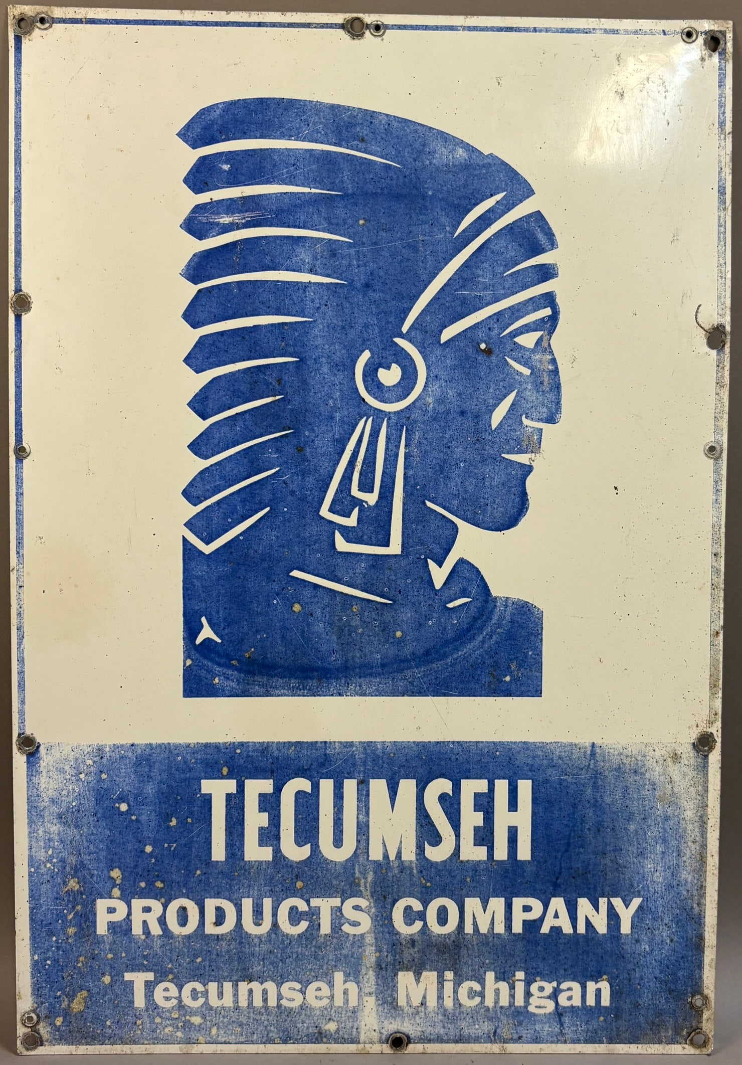 Tecumseh Products Company Tecumseh Michigan Sign: Measurements in photos PLEASE NOTE WE OFFER IN HOUSE SHIPPING & HAVE BIDDING AVAILABLE ON OUR OWN WEBSITE! If you win on LIVE AUCTIONEERS, please click "SELF ARRANGED SHIPPING" and keep on the lookout