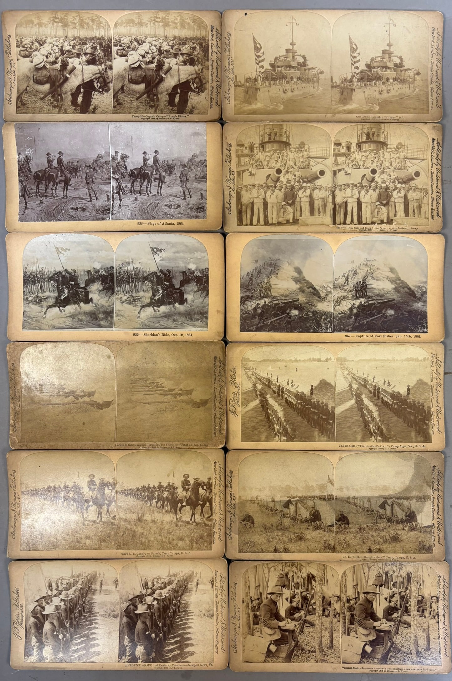Lot of 12 Military Stereoview Cards1898-1899 (1 of 10)