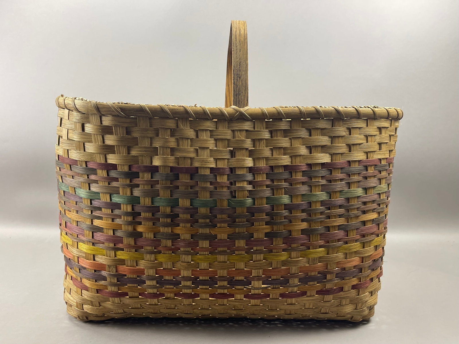 Large Woven Basket with Handle - 7