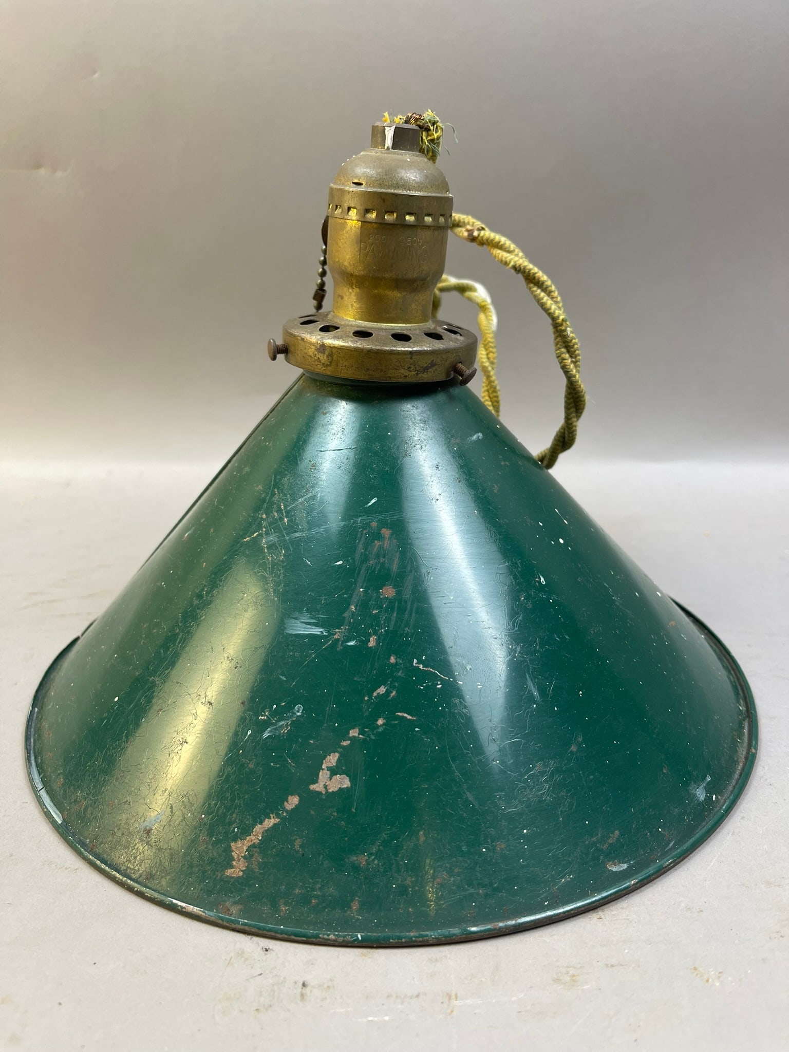 Antique Green Pull Lamp with Plug - 3