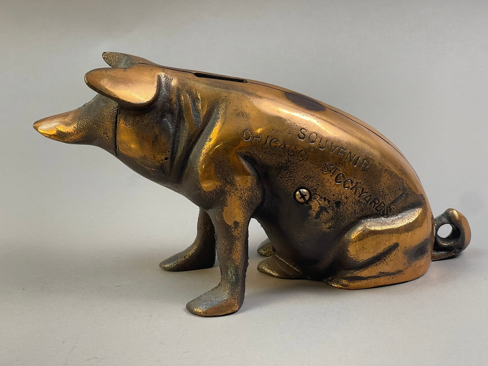 Antique Souvenir Chicago Stockyard Piggy Bank (1 of 9)
