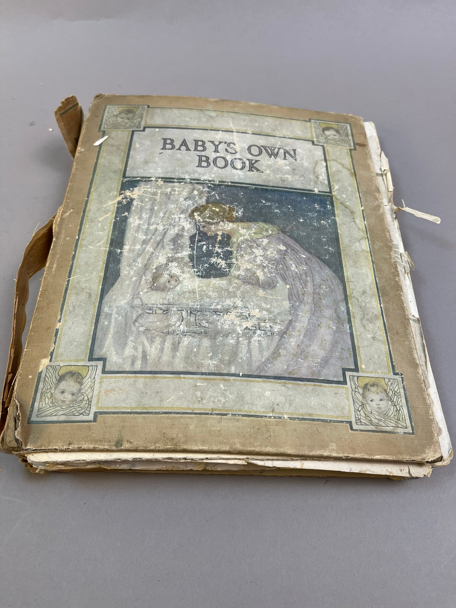 Antique 1913 Baby's Own Book Pictures w/ Records: Measurements in photos PLEASE NOTE WE OFFER IN HOUSE SHIPPING & HAVE BIDDING AVAILABLE ON OUR OWN WEBSITE! If you win on LIVE AUCTIONEERS, please click "SELF ARRANGED SHIPPING" and keep on the lookout