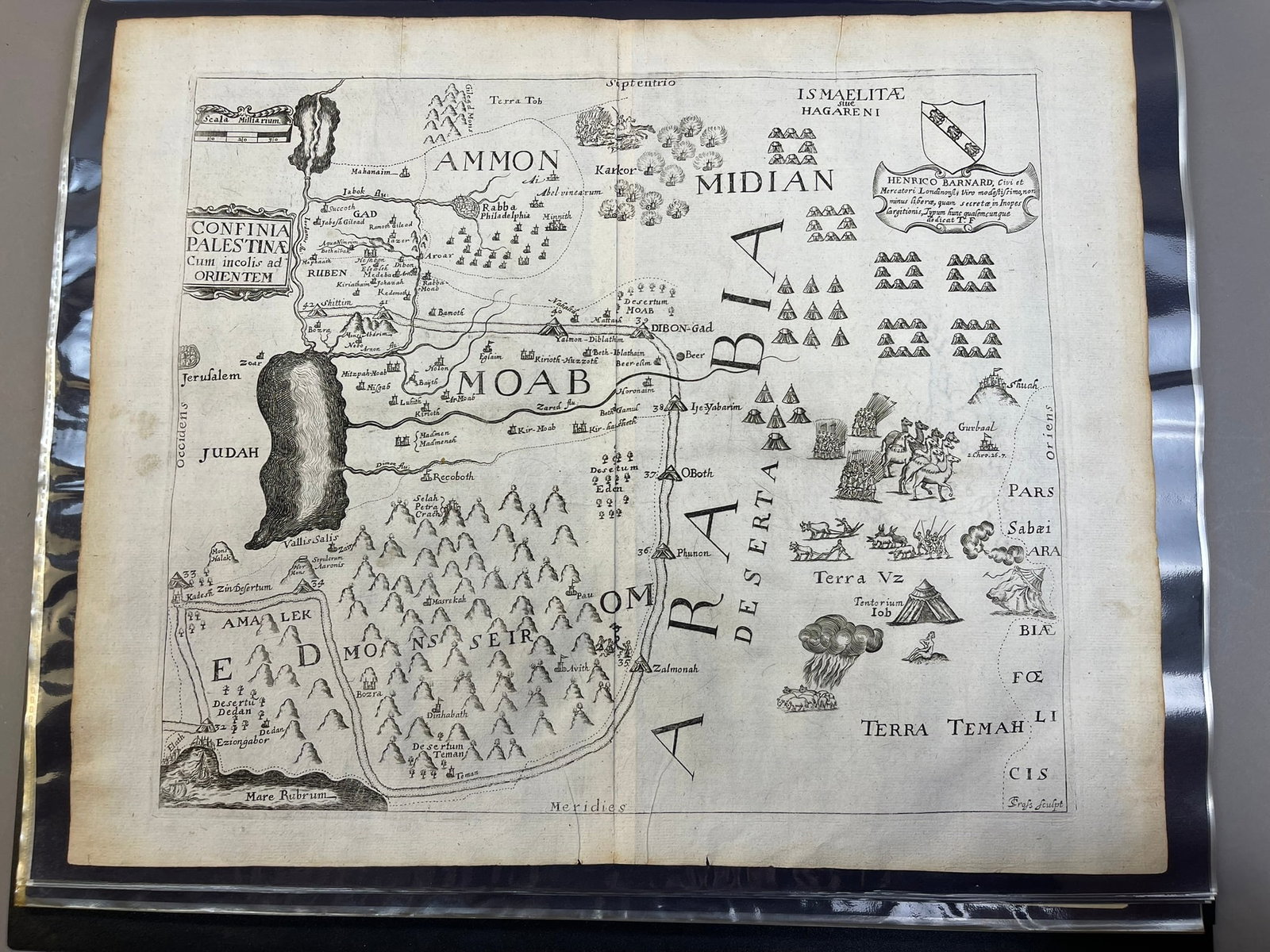 17Th Century Confinia Palaestinae Fuller Engraving: Measurements in photos PLEASE NOTE WE OFFER IN HOUSE SHIPPING & HAVE BIDDING AVAILABLE ON OUR OWN WEBSITE! If you win on LIVE AUCTIONEERS, please click "SELF ARRANGED SHIPPING" and keep on the lookout