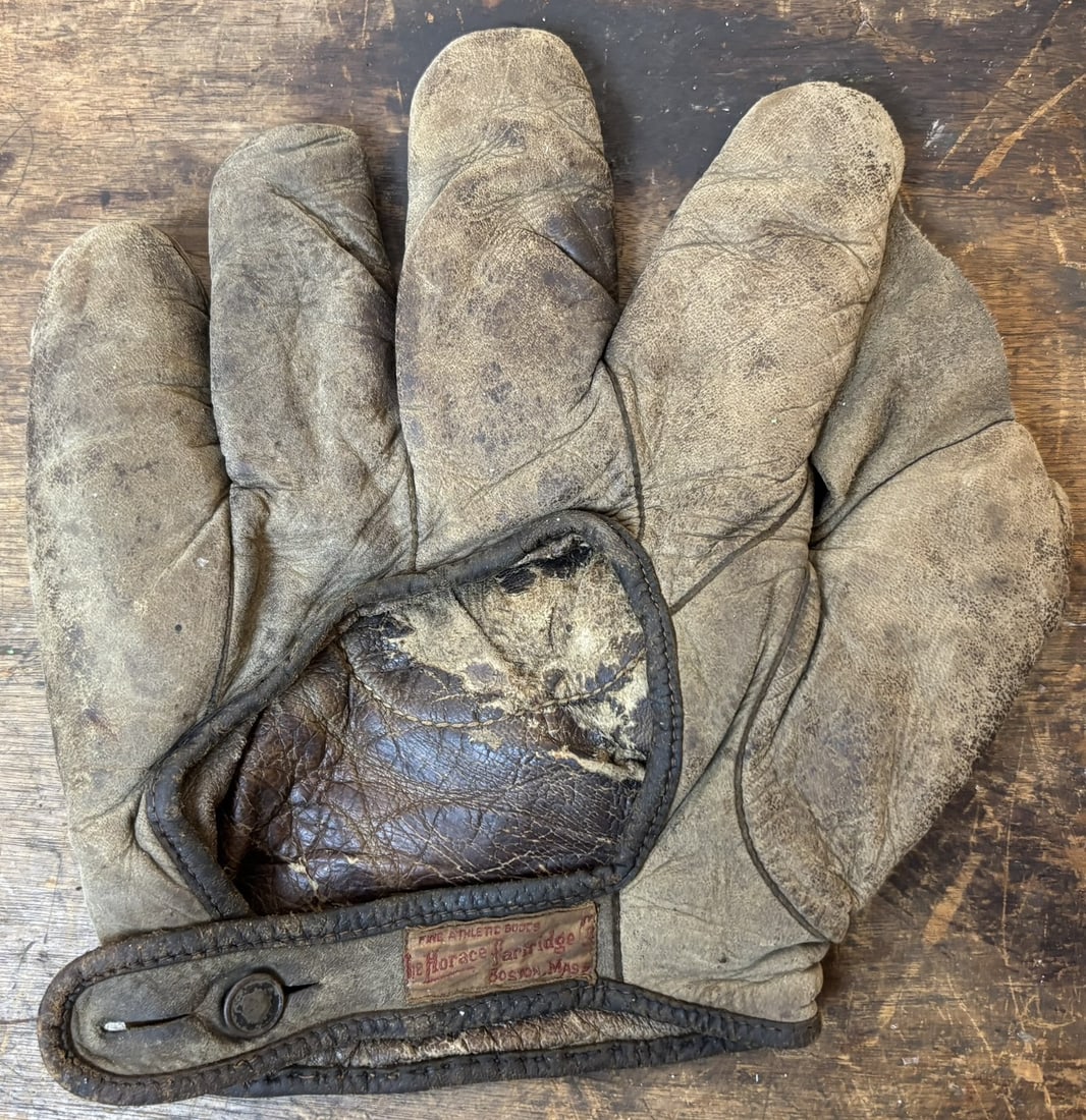 Horace Partridge Boston White Sewn Full Web Glove: 9" wide - great overall overall condition as shown.