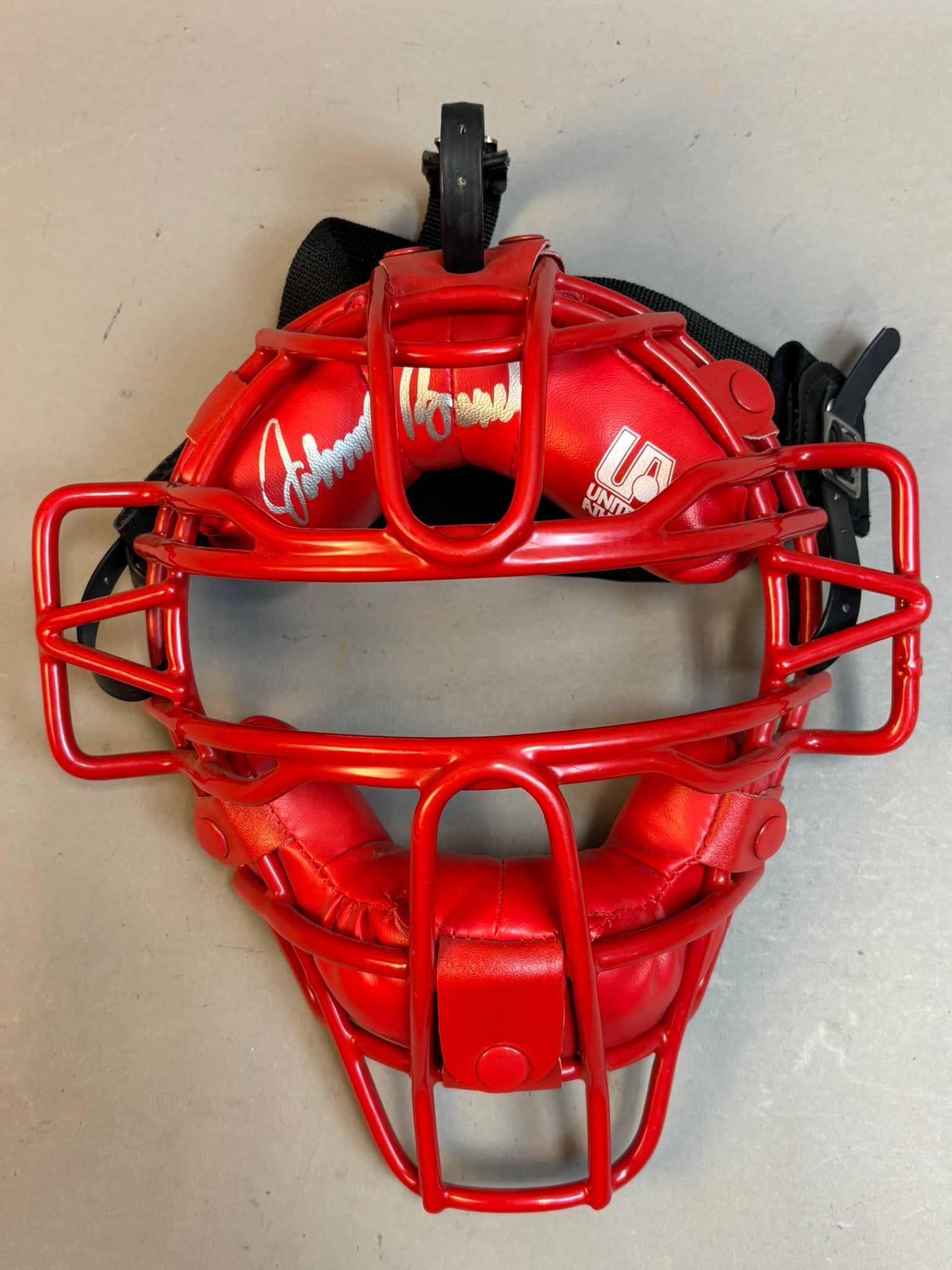 Johnny Bench Signed United Athletics Catchers Mask: Great original silver sharpie HOF Bench auto.
