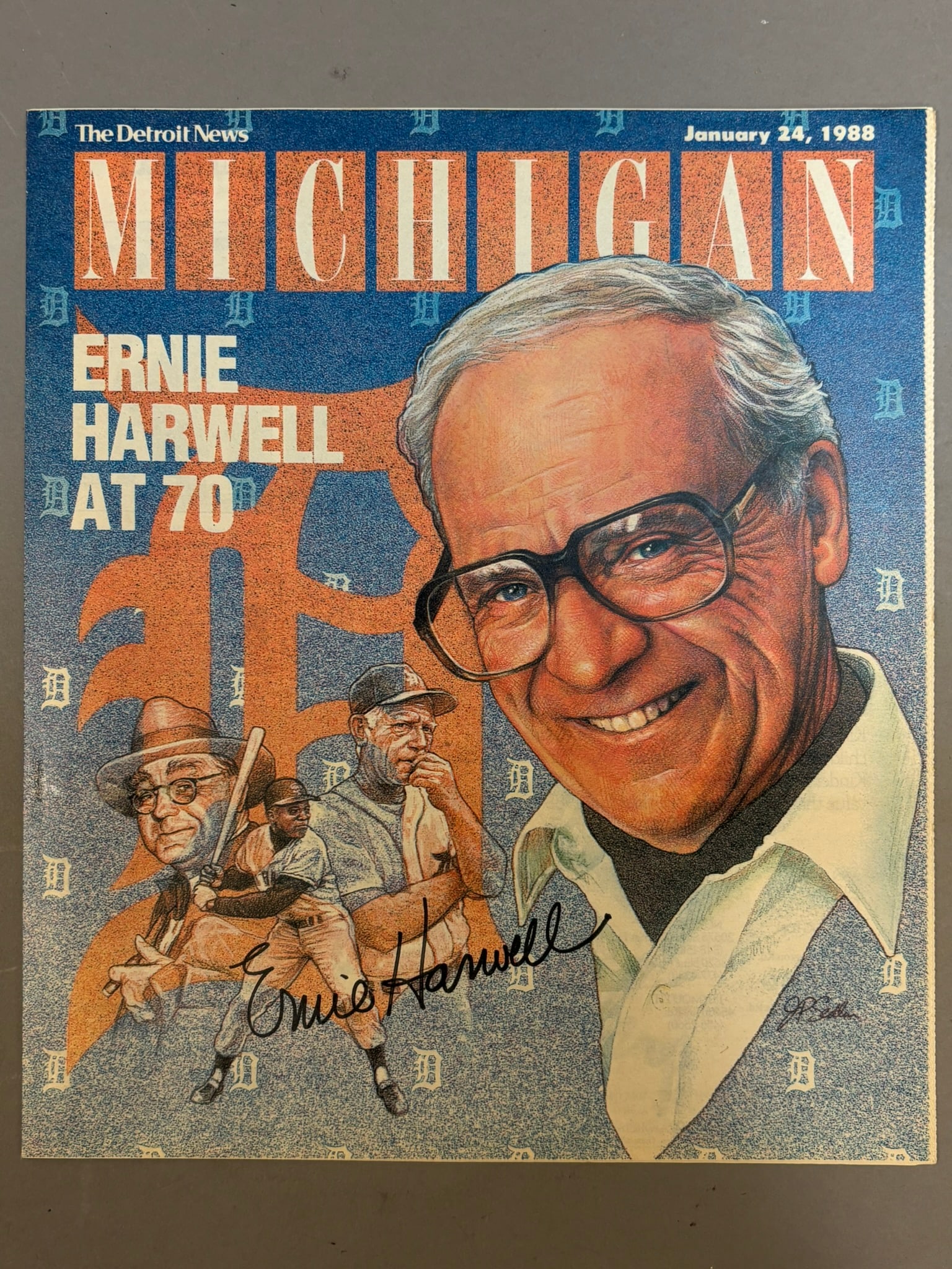 Ernie Harwell Detroit News Signed 1988 Magazine: Great original Detroit News periodical about Ernie Harwell at 70. See all photos.