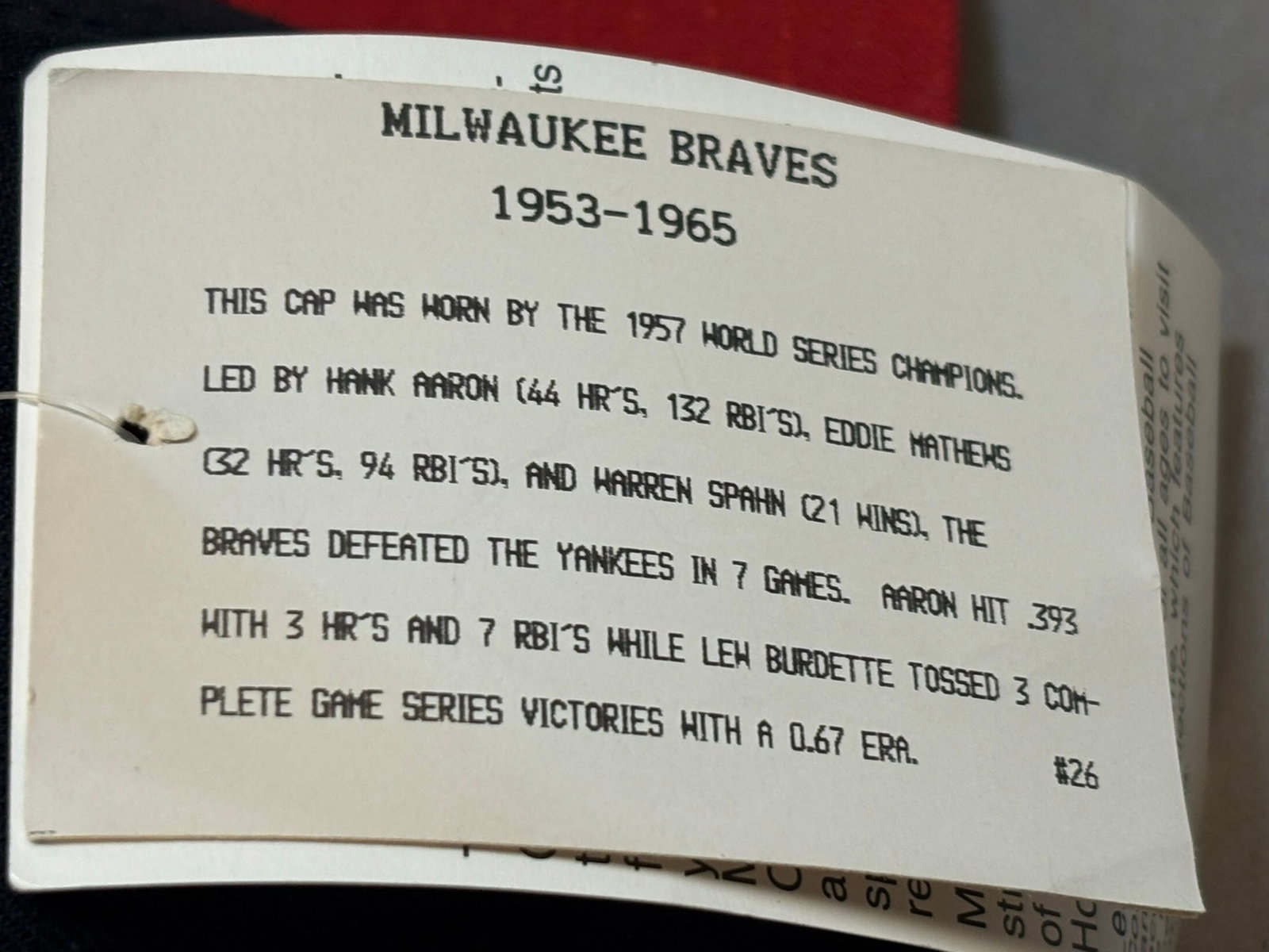 Hank Aaron Milwaukee Braves Signed Baseball Hat - 11
