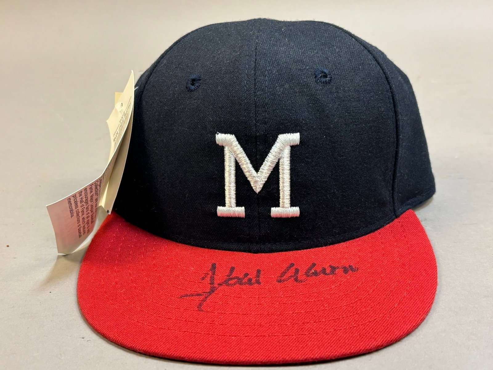 Hank Aaron Milwaukee Braves Signed Baseball Hat - 2