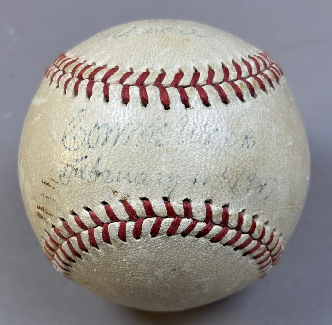 Connie Mack Single Signed Feb 1949 Reach Baseball (1 of 8)