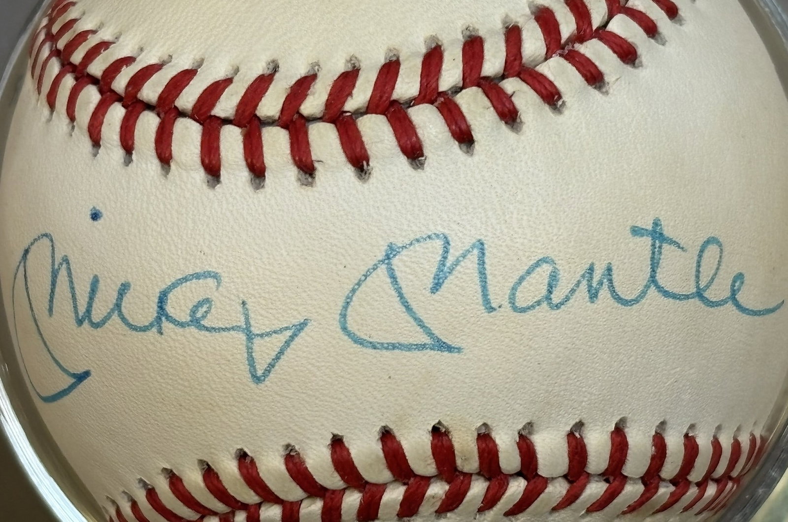 Mickey Mantle Single Signed Rawlings Baseball HOF