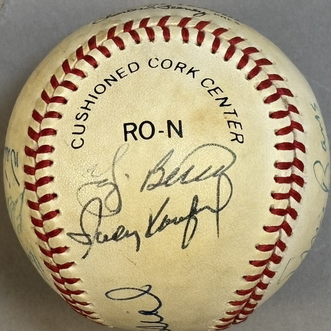 HOF Signed 12 NL Baseball Musial Banks Aaron Berra (1 of 9)