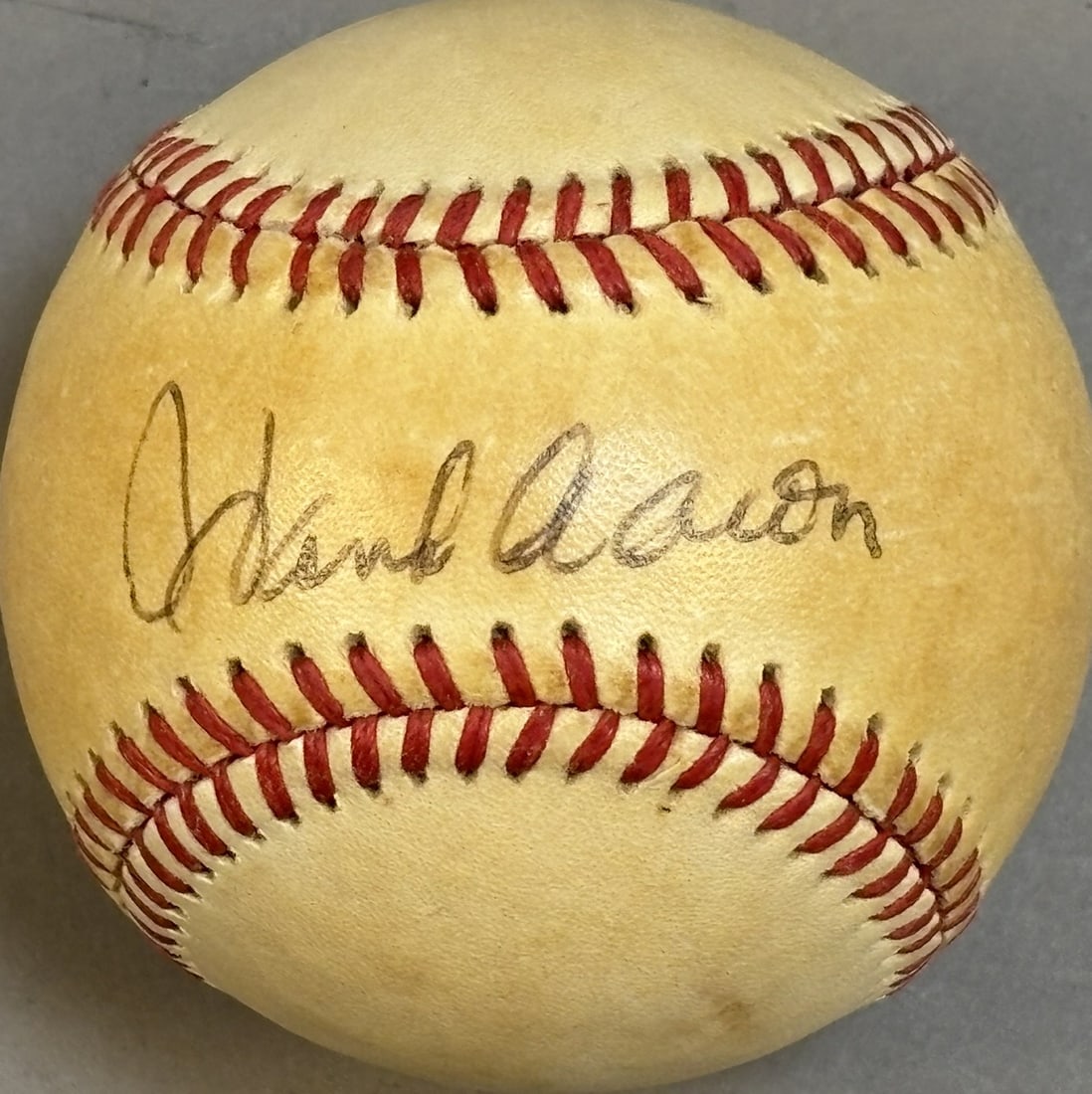 Hank Aaron Single Signed Rawlings Feeney Baseball (1 of 10)
