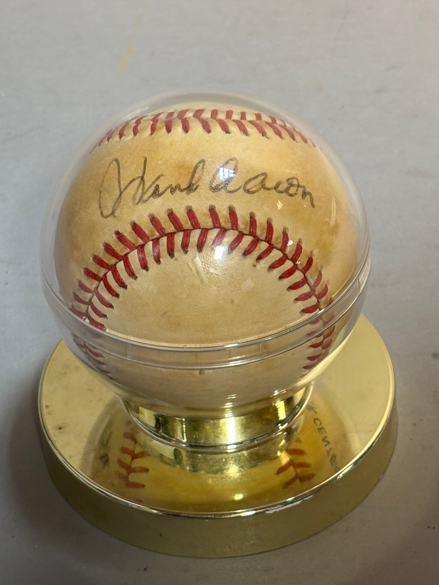 Hank Aaron Single Signed Rawlings Feeney Baseball - 2
