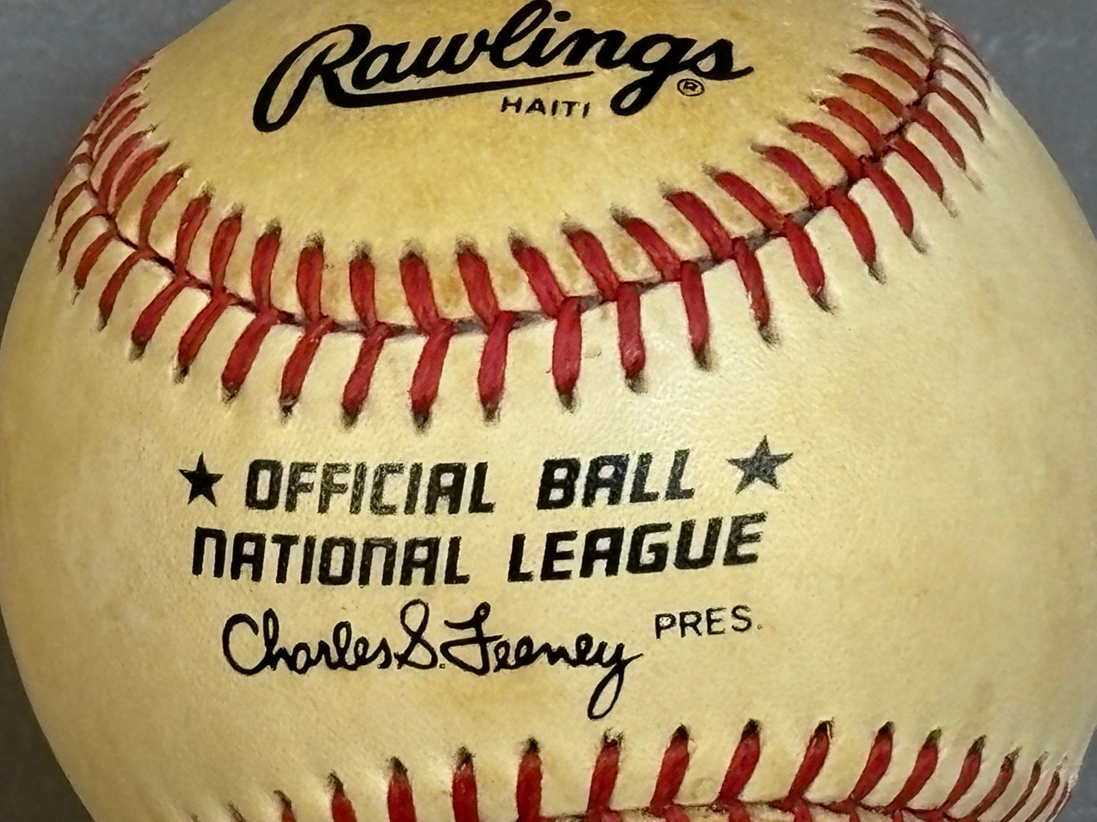 Hank Aaron Single Signed Rawlings Feeney Baseball - 4